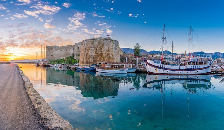 Kyrenia old harbour and castle Northern Cyprus