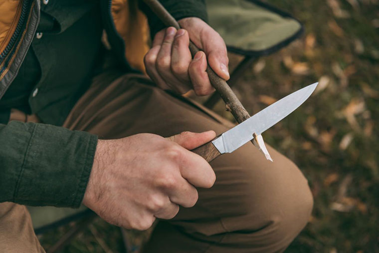 Folding Knife During Camping