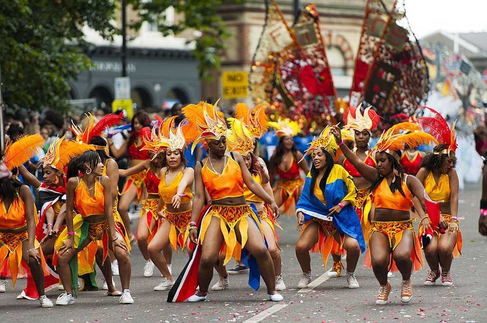 Dancers performing Notting Hill Carnival