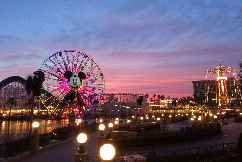 Disneys California Adventure at dusk