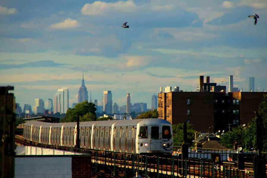 Elevated subway southern Brooklyn