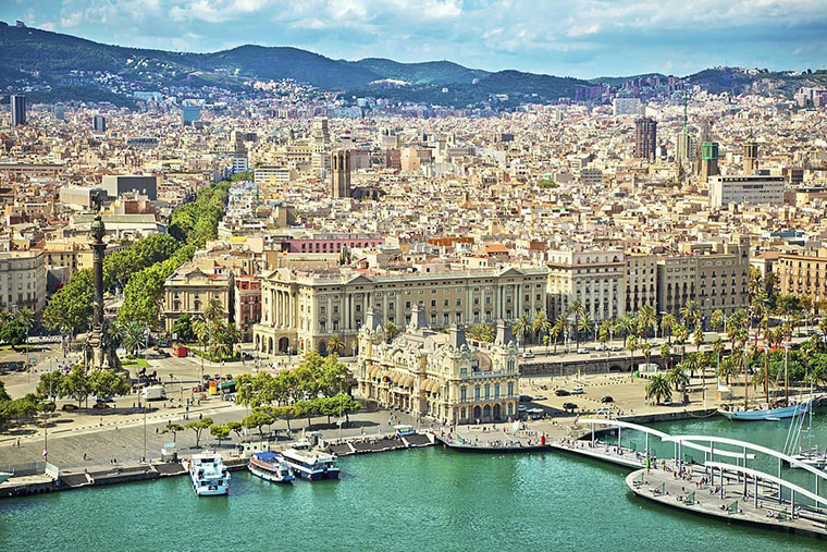 Spain La Rambla famous Street in Barcelona