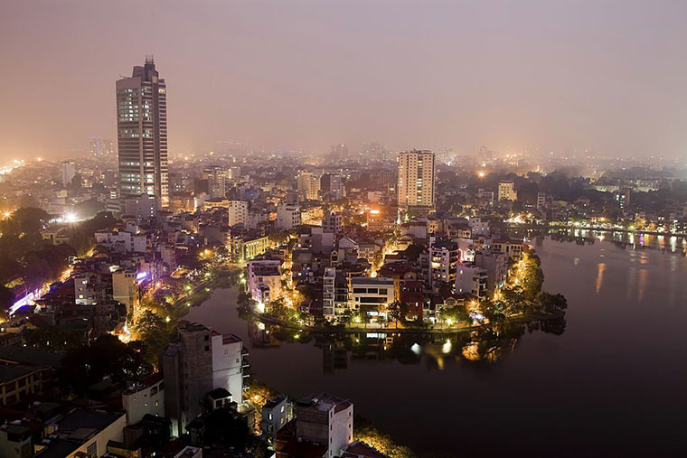 West Lake in Hanoi capital city of Vietnam