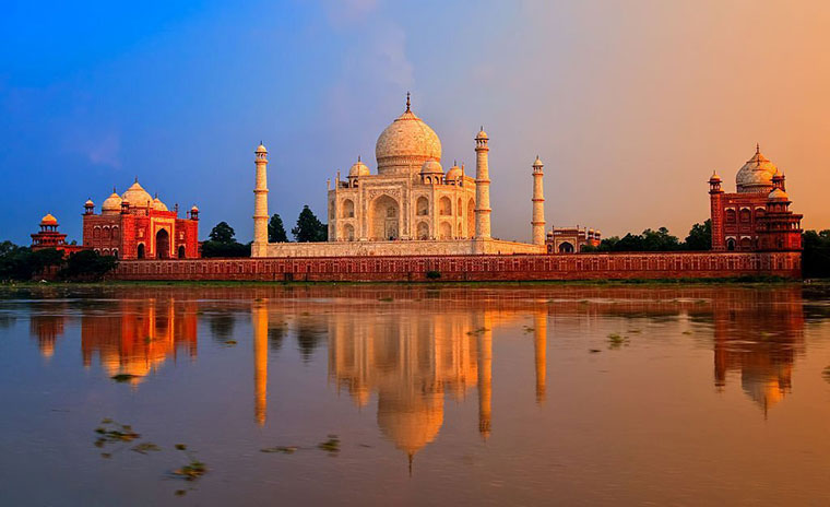 Taj Mahal Agra India on sunset