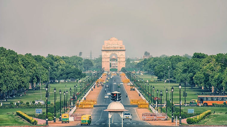The India Gate war memorial New Delhi 1st Golden Triangle of India