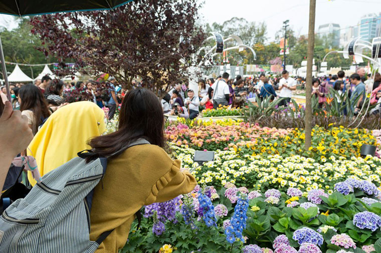 During flower exhibition Hong Kong